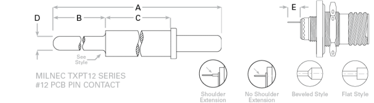 D38999 PCB Contacts – Size #12 | MILNEC